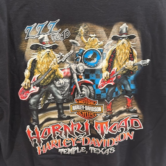 VGUC Harley Davidsons Mens Size L Large ZZZ Toad Large Screen Tee T-Shirt Top - Picture 9 of 9